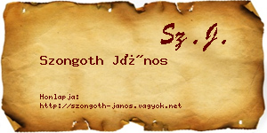 Szongoth János névjegykártya